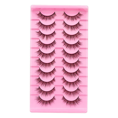 10 Pairs Of False Eyelashes With Natural And Thick Curl