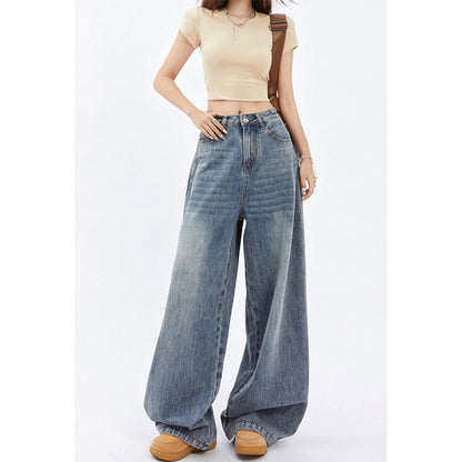 Women's High Waist Wide Leg Jeans Baggy Straight Trousers Buy Center