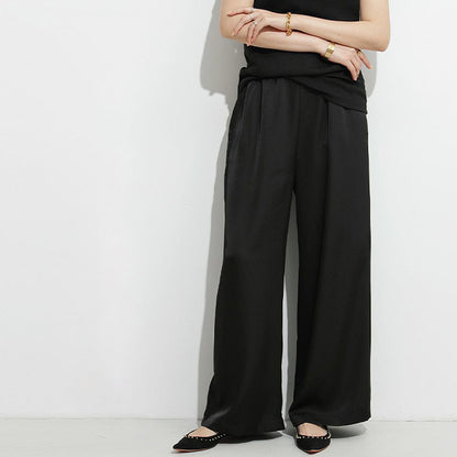 Fall Japanese And Korean Draped Casual Pants Black