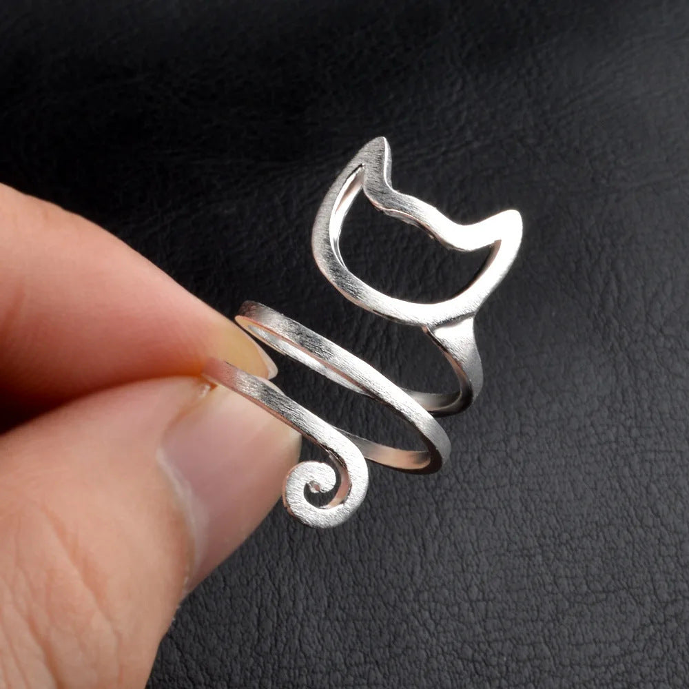 Winding Hook Knitted Sweater Cat Ring Simple Ring Buy Center