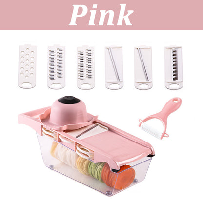 Multifunctional Vegetable Cutter Home Kitchen Slicing And Dicing Fruit Artifact Pink