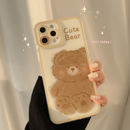 Just Arrived at Buy Center: Creative Cartoon Printed Silicone Phone Case Brown Bear