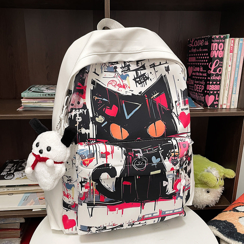 Now Available at Buy Center: Girls' Harajuku Style Personalized Graffiti Simple All-match Backpack