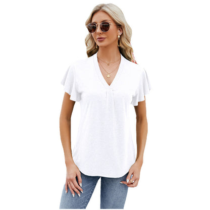 Buy Center Deal-Fashion Short Sleeve T-shirt Top For Women White