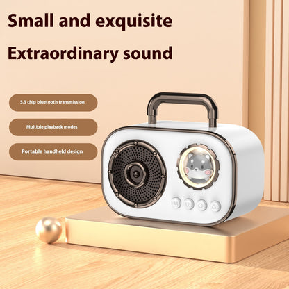 Newly Released at Buy Center: Portable Retro Bluetooth Audio Small Portable Home Space Capsule White