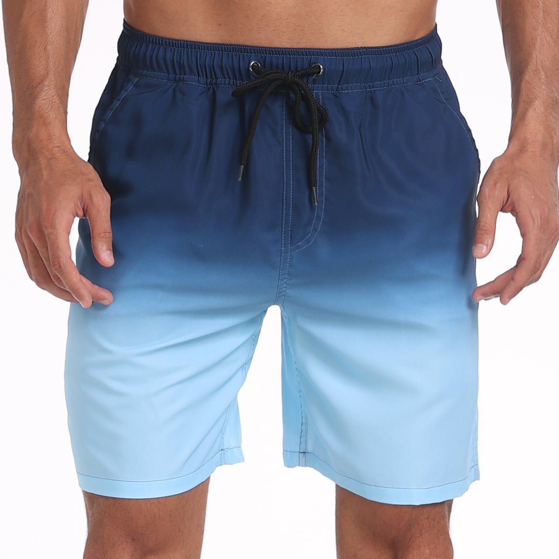 Hot New Items at Buy Center: Men's Casual Sports Shorts Fashion Vacation Beach Swimming Trunks Gradient Dark Blue