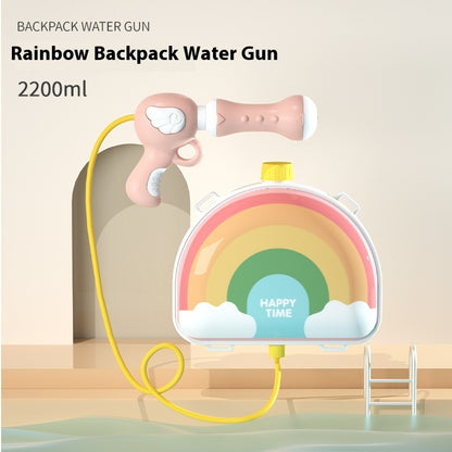 Newly Arrived at Buy Center: Children's Cartoon Backpack Water Gun Water Beach Toys 2200ml Rainbow