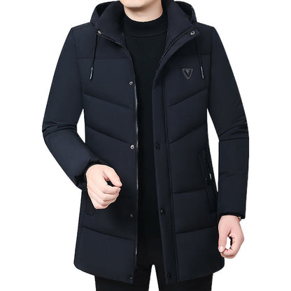 Manteau d'hiver épais pour hommes d'âge moyen et âgés