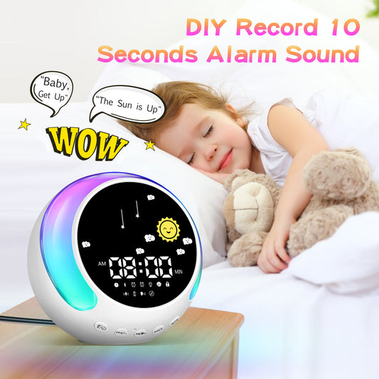 Hot New Items at Buy Center: Children's Alarm Clock Bluetooth Speaker Touch RGB With White Noise Wake-up Light Milky White Alarm Clock Speaker