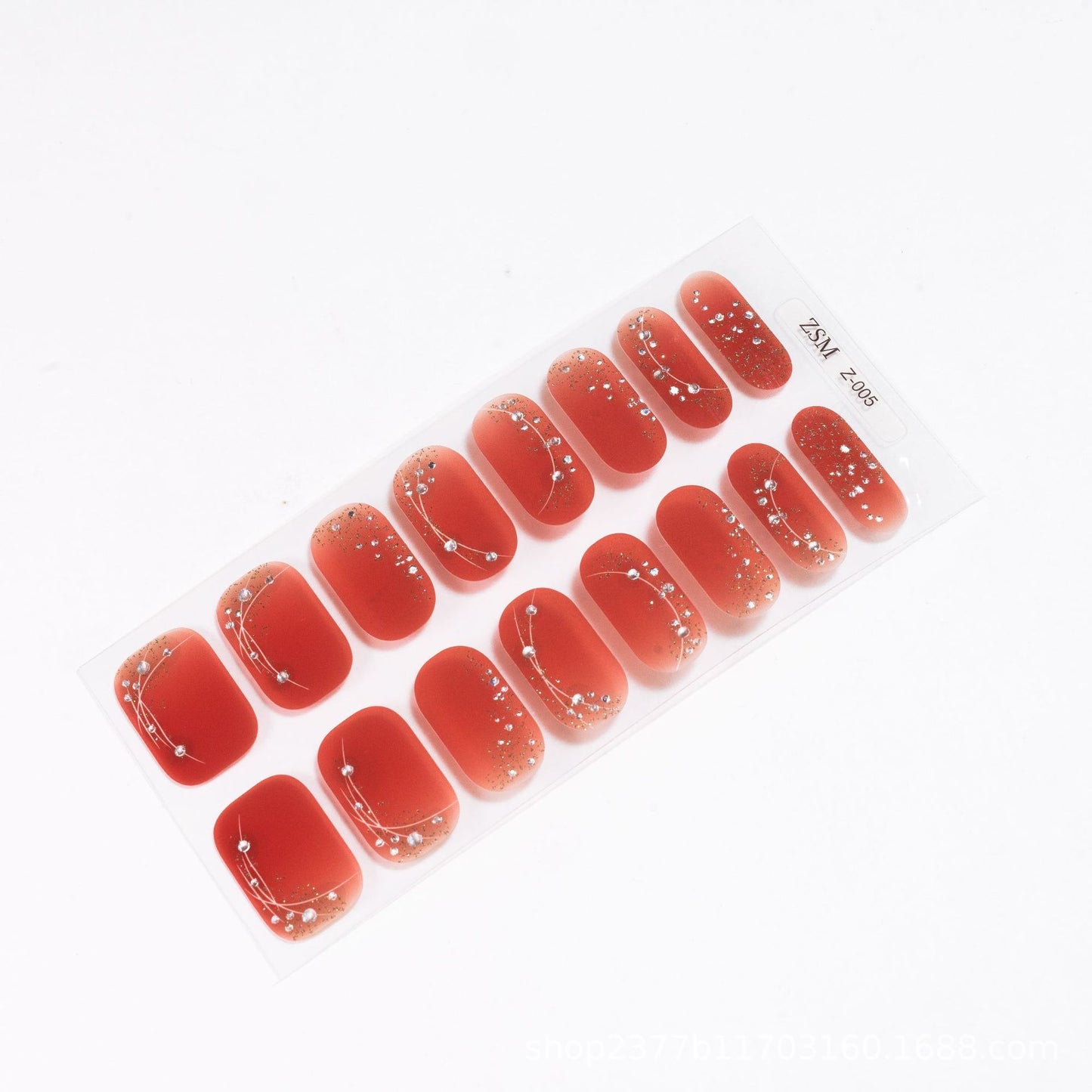 Fresh Arrivals at Buy Center: 16 Finger Diamond Nail Sticker 3D Waterproof Multicolor Z005