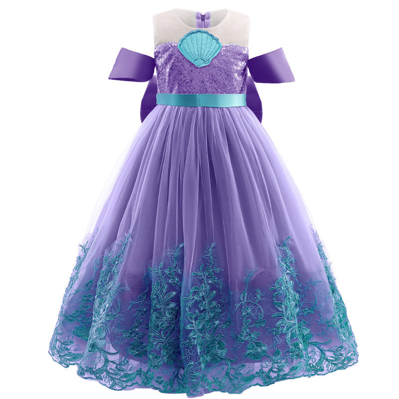 Fresh Arrivals at Buy Center: Lace Princess Dress Summer Wear Suit Pure Purple