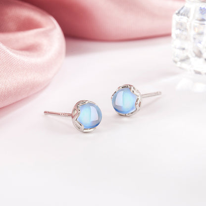 Female Minimalist Glass Moonstone Earrings Buy Center