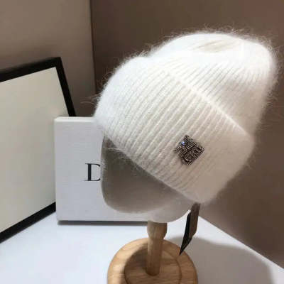 Rabbit Hair Double Fold Brim Knitted Hat | Women's Clothing4 | Buy Center