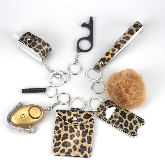 Buy Center Trend-9-piece Keychain Fashion Leather Leopard Print