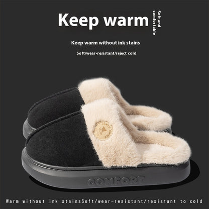 Nuevas pantuflas de felpa para mujer y hombre, pantuflas cálidas de invierno para el hogar, zapatos de forro polar con suela gruesa para interiores