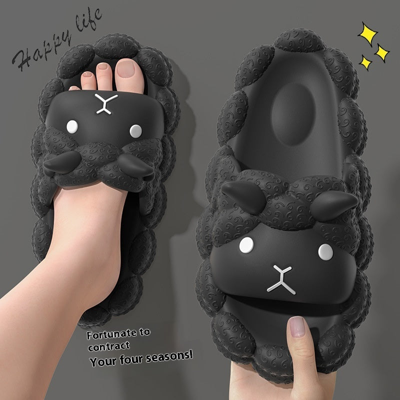 Buy Center Choice-Cute Lamb Women's Summer Indoor Slippers Black