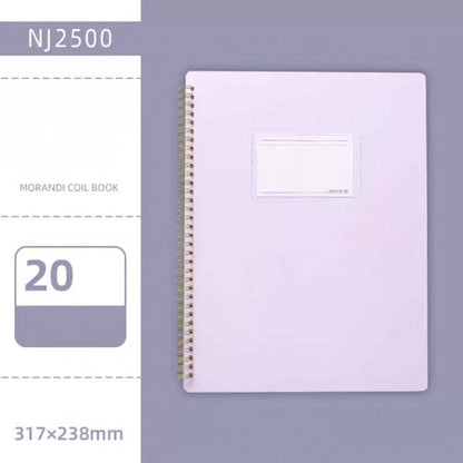 Now Available at Buy Center: Morandi Color A4 File Book Coil Interstitial Information Folder Bag Purple 20pages