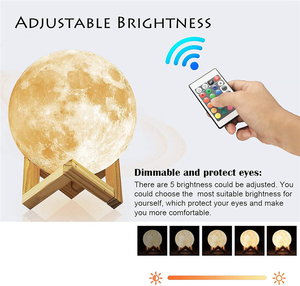 LED Night Lights Moon Lamp 3D Print Moonlight Timeable Dimmable Rechargeable Bedside Table Desk Lamp Children's Leds Night Light Buy Center