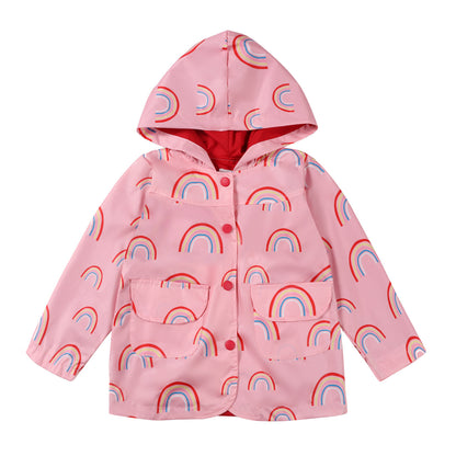 Newly Released at Buy Center: Children's Hoodie Printed Outdoor Jacket Coat C295 Pink