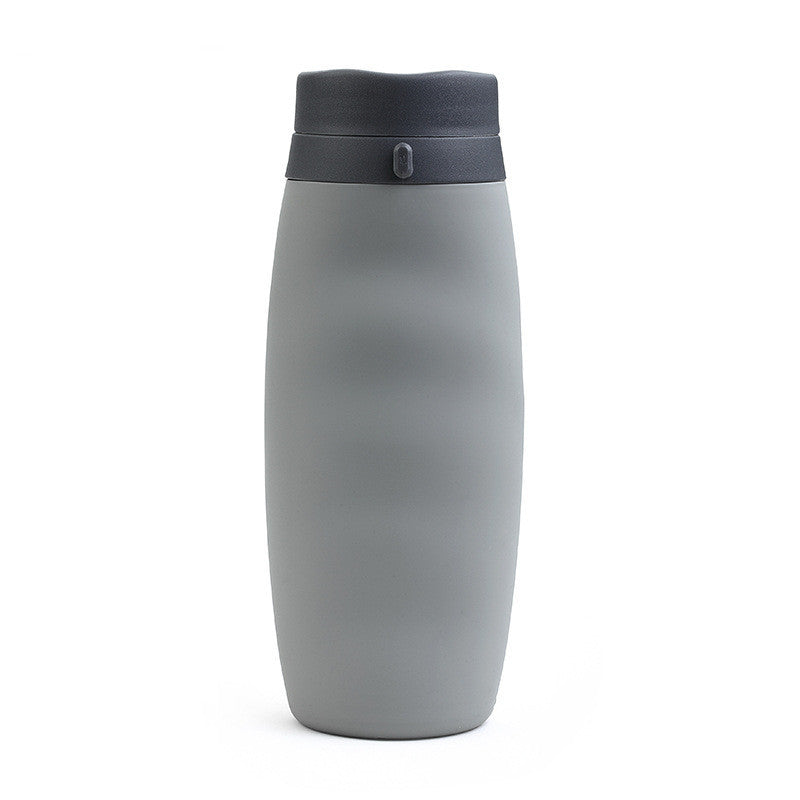 Just Arrived at Buy Center: Fashion Personality Portable Folding Silica Gel Cup Gray 600ML