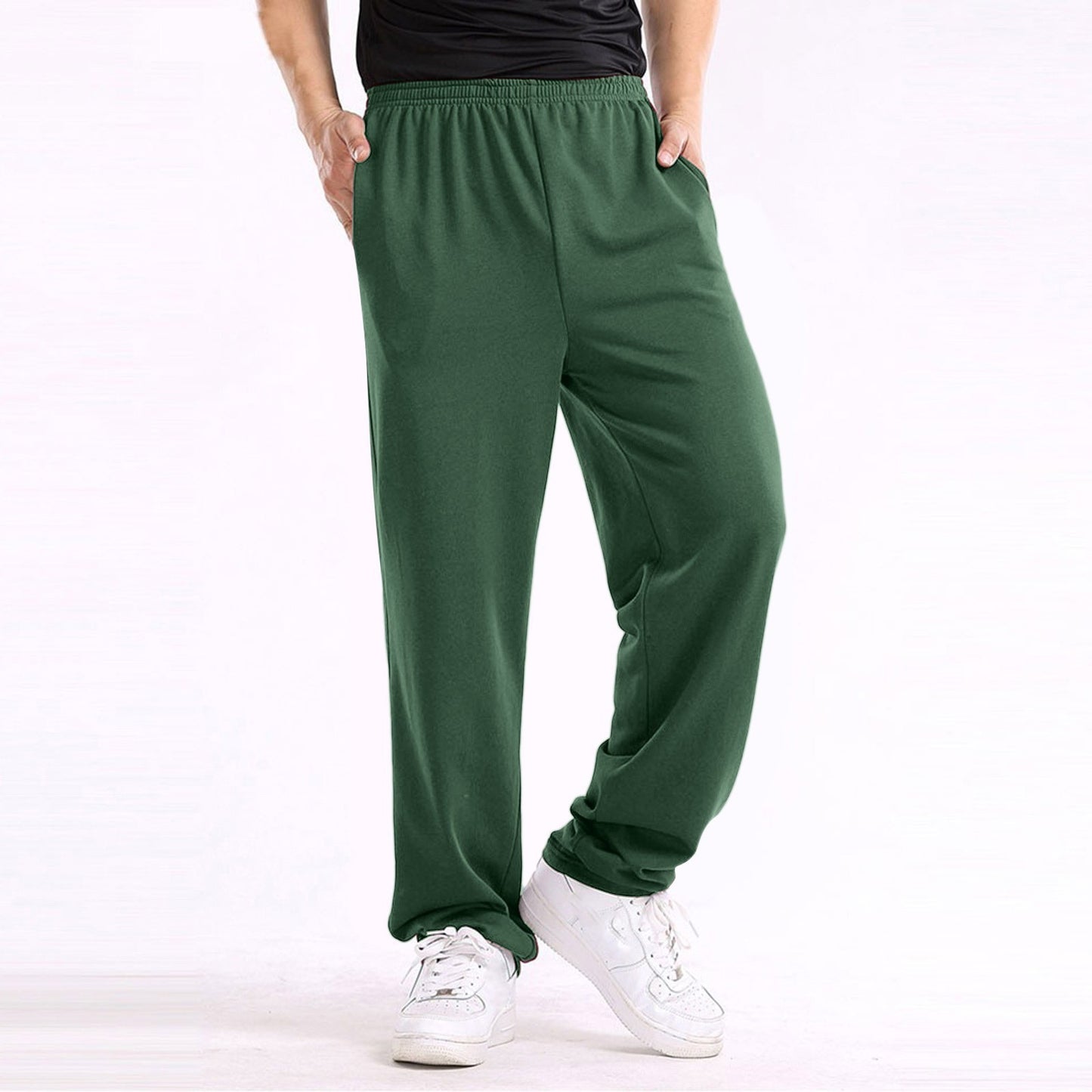 Casual Trousers Men's Home Straight Sweater Solid Color Loose Trousers Buy Center