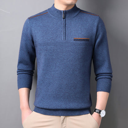 Men's Half-turtleneck Zipper Sweater For Middle-aged And Elderly People Buy Center