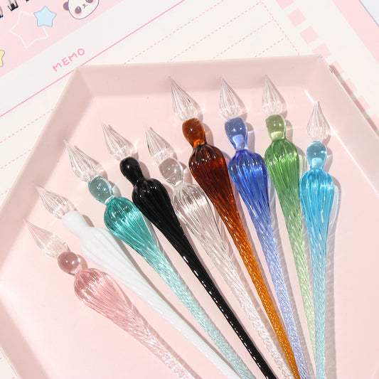 Now Available at Buy Center: 1 Pc 9 Colors Glass Drip Fountain Pen Vintage Dip Dipp