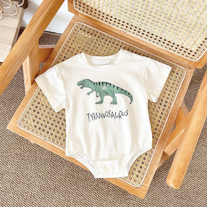 Trending Now at Buy Center: Baby Dinosaur Print Casual Triangle Overalls