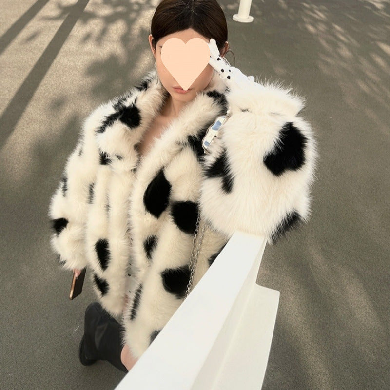 Black And White Love Environmental Protection Furry Coat Buy Center