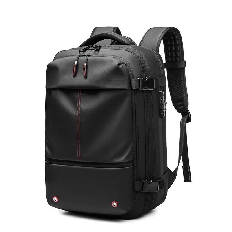 Newly Released at Buy Center: Men's Large-capacity Backpack Dry Wet Separation Anti-theft Package Business Leisure Unisex Backpack Black 19 Inches