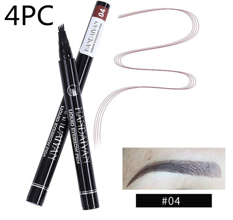 Trending Now at Buy Center: Microblading Eyebrow Pencil Waterproof Fork Tip Tattoo Pen Tinted Fine Sketch Eye Brow Pencils Long Lasting Eyebrows 04chocolate color 4PC