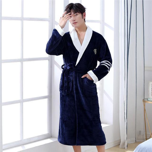 Winter Flannel Lovers Robe Gown Elegant Solid Casual Sleepwe Buy Center