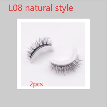 Buy Center Premium-Reusable 3D Mink Lashes Natural False Eyelashes Self Adhesive Fake Glue Free Makeup Eyelash Extension Silk