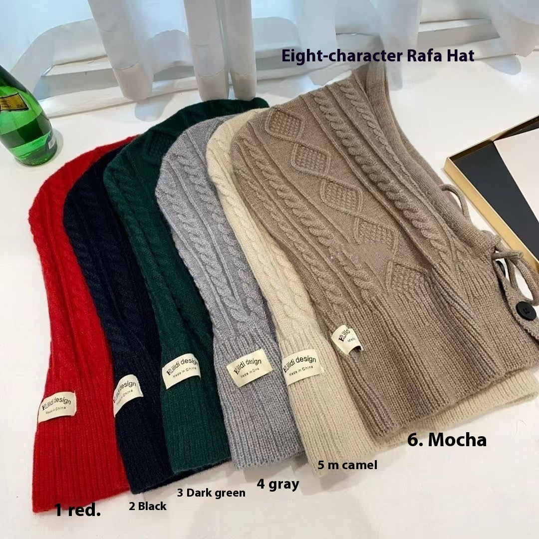 Knitted Thick Drawstring Hat Solid Color Buy Center