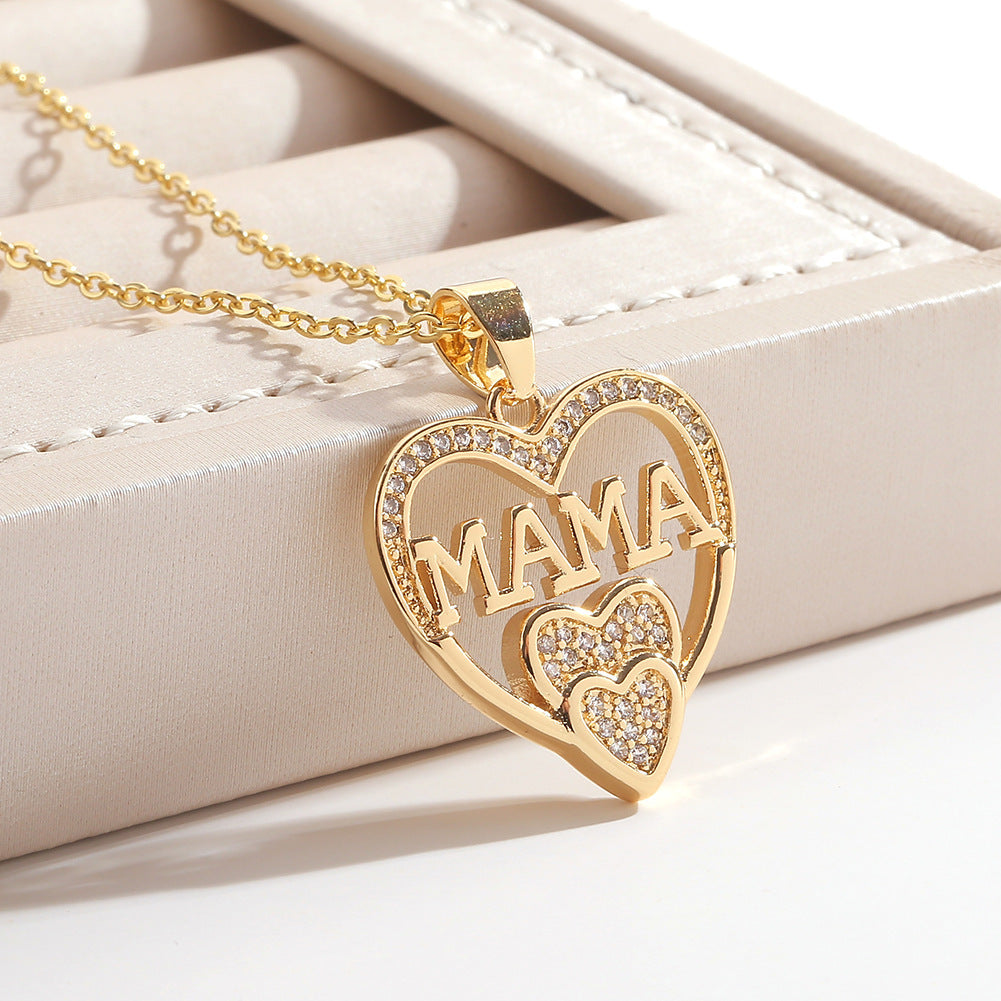 Buy Center Handpicked- Simple Cold Style MOM Pendant Mother's Day MAMA Necklace