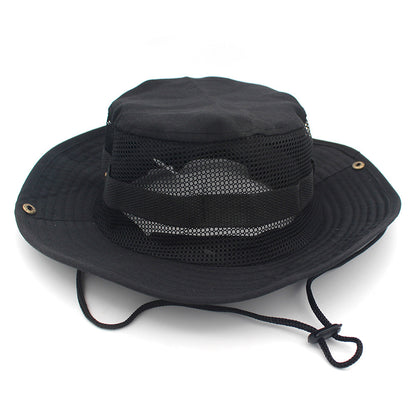 Newly Released at Buy Center: Outdoor Casual Mountaineering Fishing Fisherman Hat Mesh Black L 58 To 60cm