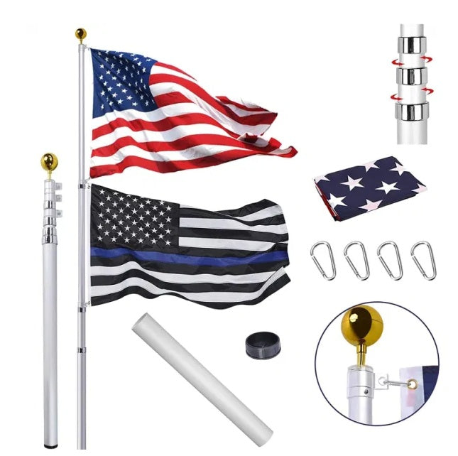 Aluminum Flagpole With US Flag And Ball | Computer & Office2 | Buy Center