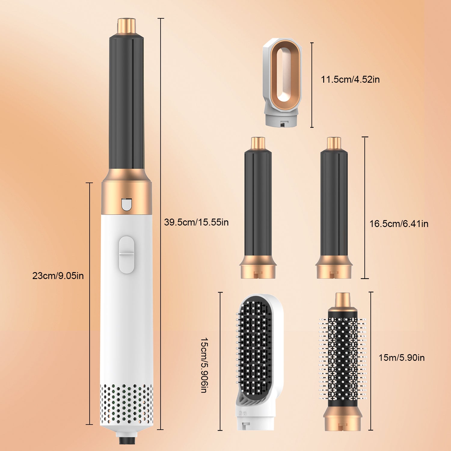 Fresh on the Scene at Buy Center: Hair Dryer Brush, Hot Air Brush, 5 In 1 Blow Dryer Brush For Drying Straightening Curling Volumizing Multi Hair Style, White Gold