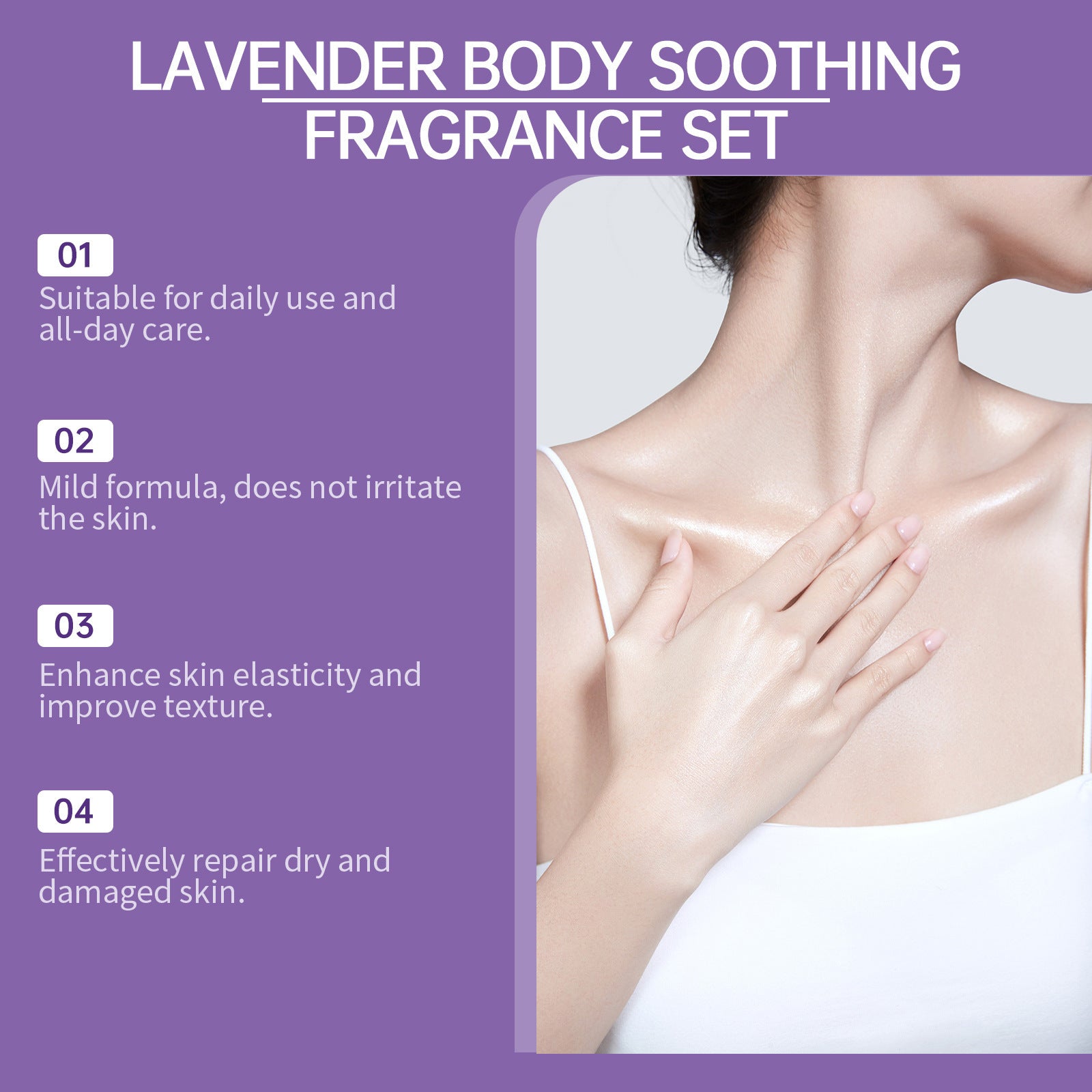 Buy Center Handpicked- Lavender Body Skin Care Set Gentle Moisturizing Skin