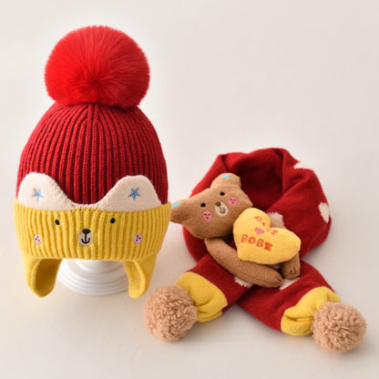 Children's Hat Baby Wool Earmuffs Hat Scarf Suit Buy Center