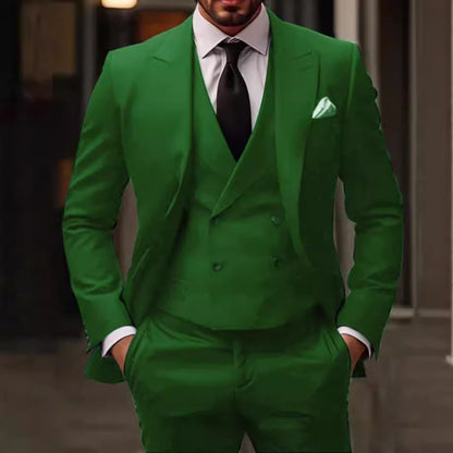 Green Plus-sized Foreign Trade Three-piece Groom Best Man Suit Buy Center