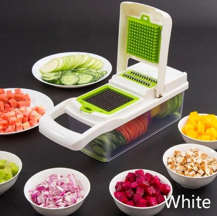 Multifunctional Vegetable Cutter Home Kitchen Slicing And Dicing Fruit Artifact White