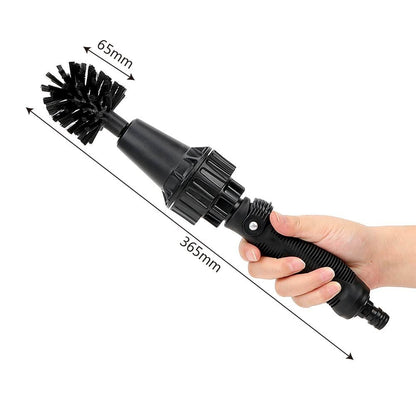 Water-driven Rotary Cleaning Brush Wash Hand-held Water Spray Brush Black