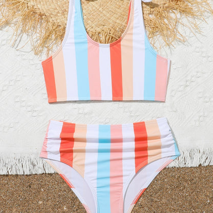 Newly Released at Buy Center: Girls' Comfortable And Cute Printed Seaside Vacation Swimsuit