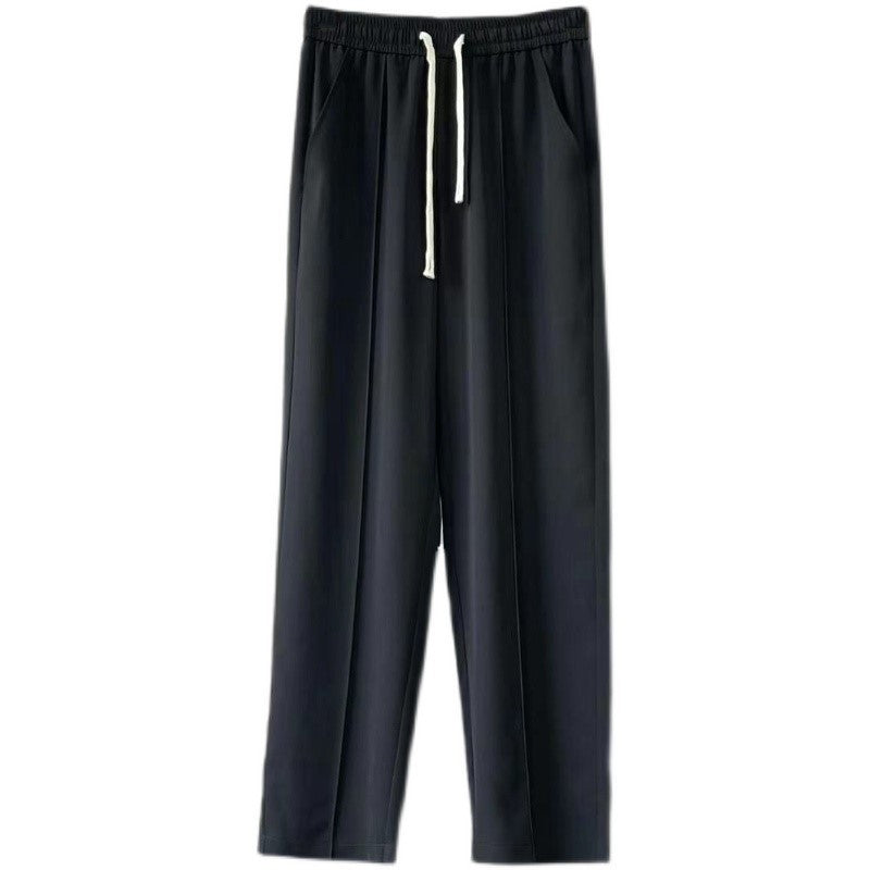 Pantalones casuales de estilo nuevo para hombre, pantalones de seda helada