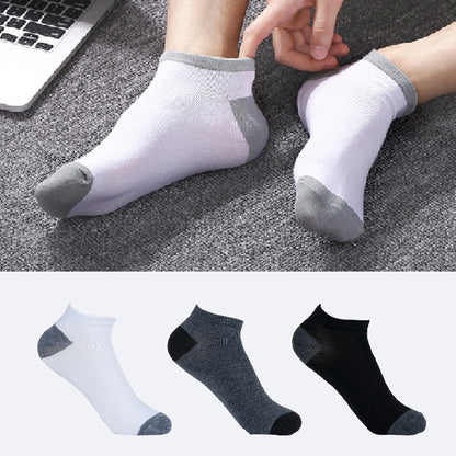 Simple Black White Gray Boat Sweat-absorbent Low Mouth Socks