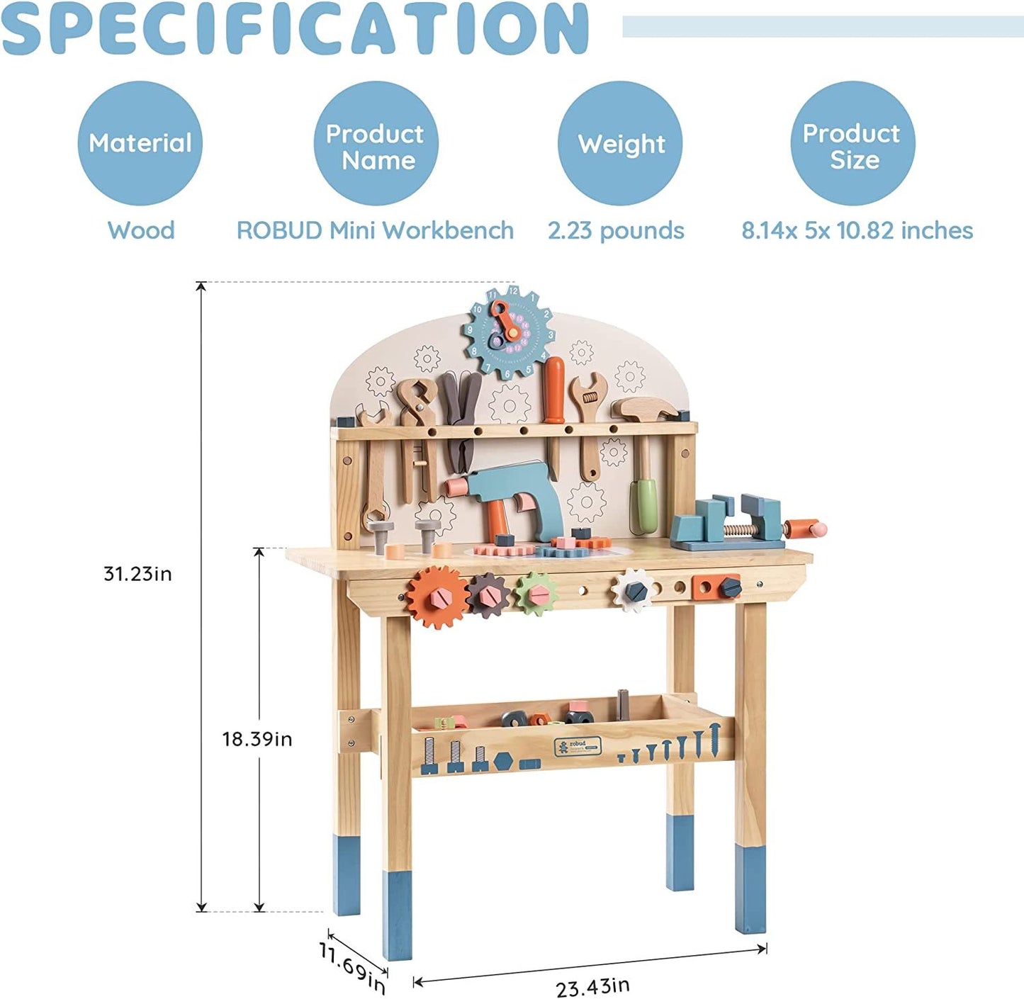 Fresh Arrivals at Buy Center: ROBOTIME Workbench Play Set Toddlers Kids Pretend Tool Bench Toy Workshop Toys