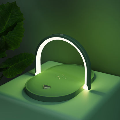 3 In 1 Foldable Wireless Charger Night Light Wireless Charging Station Stonego LED Reading Table Lamp 15W Fast Charging Light Green