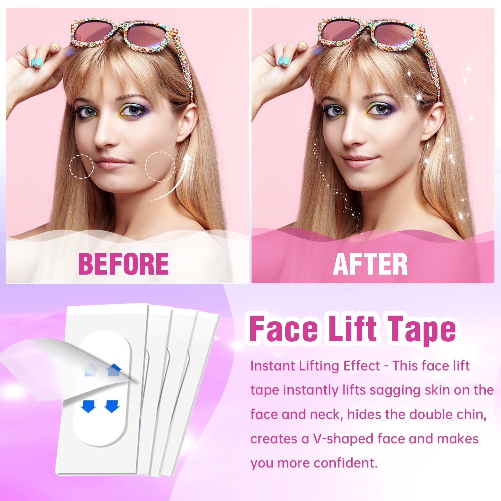 Buy Center Top Rated-Facial Lifting V-shaped Stickers Invisible