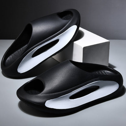 Now Available at Buy Center: Men's Thick Soled Anti Slip And Minimalist Versatile Slippers HY2306A Black